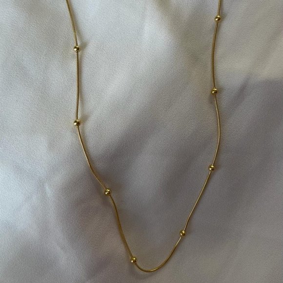 14K Gold Plated Stainless Steel Necklace set (2 pieces) - Picture 3 of 6